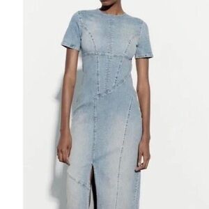 Zara denim midi dres